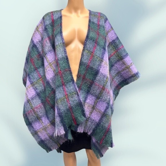 James Pringle Weavers Tartan Blanket Shawl Wrap Mohair/Wool Made in Scotland - Picture 1 of 6